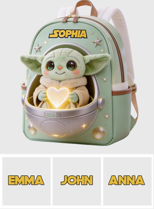 Baby In The Pod - Personalized The Force Changeable Leather Patch Backpack