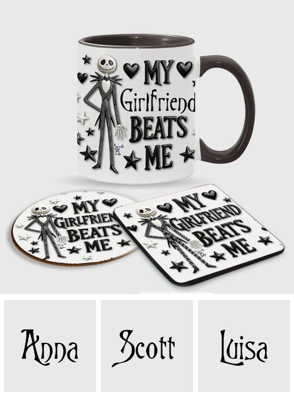 My Girlfriend Beats Me Nightmare - Personalized Nightmare Accent Mug & Coaster