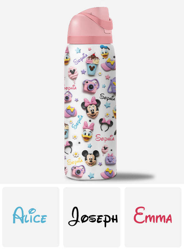 Magical World - Personalized Mouse 2-In-1 Spout Water Bottle