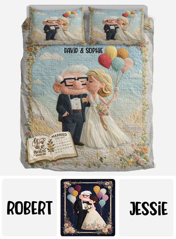 Our Adventure Story Custom Calendar - Personalized Couple Bedding Set