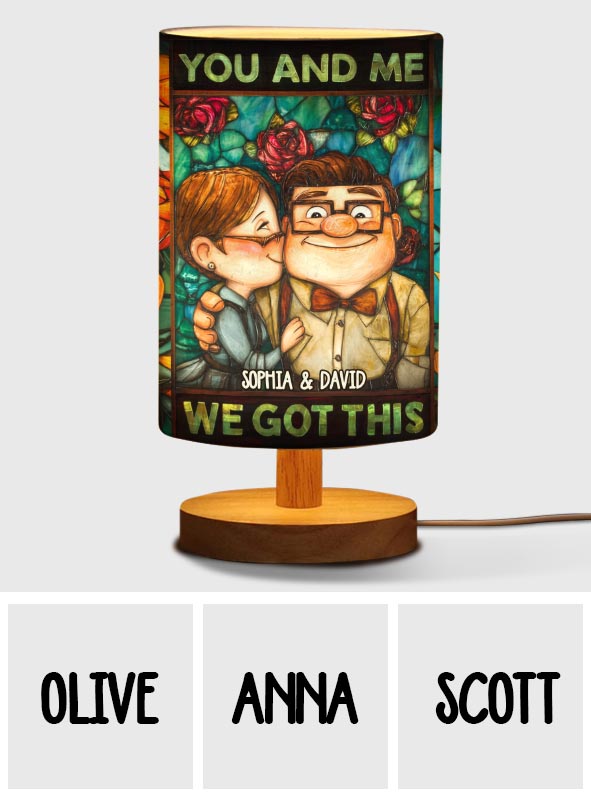 You & Me We Got This - Personalized Mouse Table Lamp with Wood Base