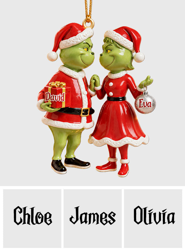 Couple Gift Merry Grinchmas - Personalized Stole Christmas Premium 3D Ornament