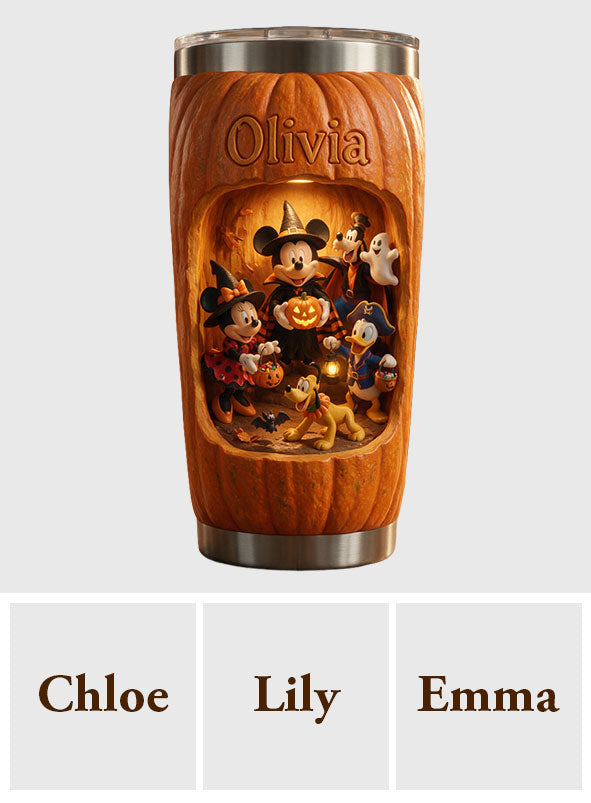 Cute Cartoon Friends Halloween Pumpkin - Personalized Mouse Tumbler