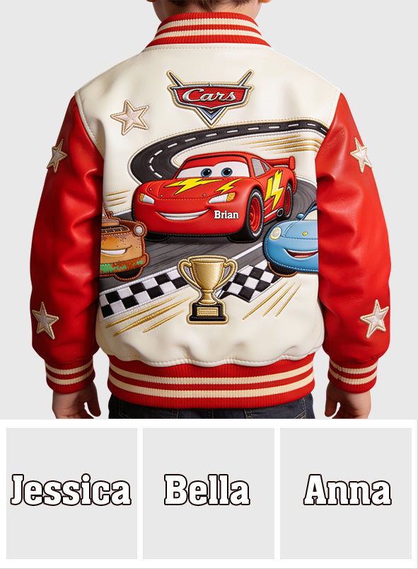 Cars Kid Friends - Personalized Racing Lover Varsity Jacket