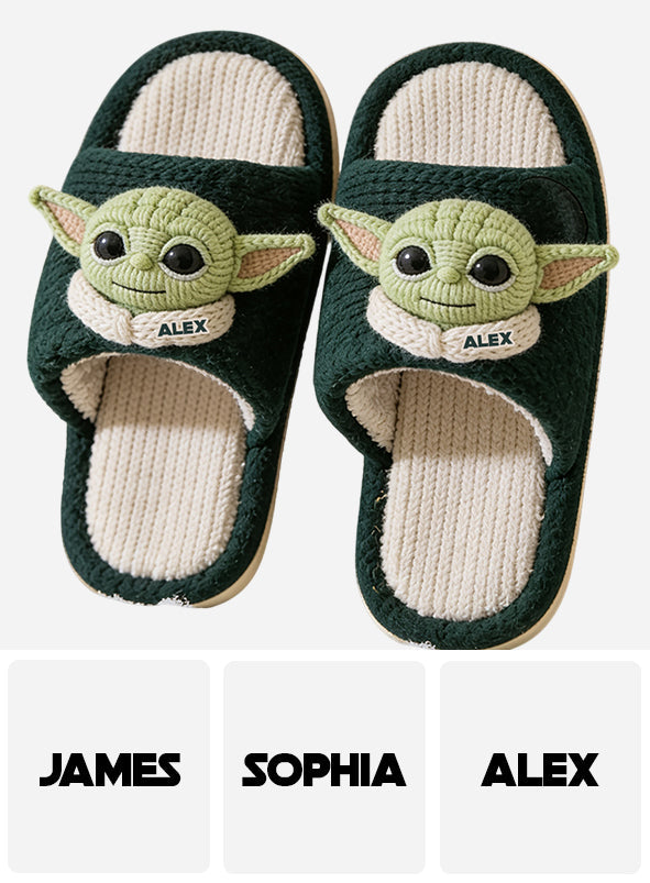 Cute Galaxy Character - Personalized The Force Open-Toe Slippers