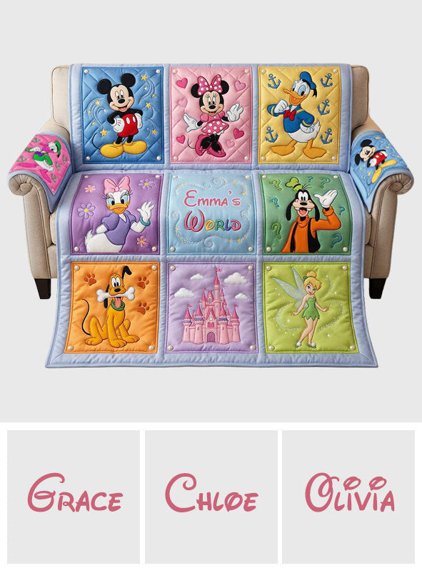 Magical Time - Personalized Mouse Quilted Sofa/Couch Cover
