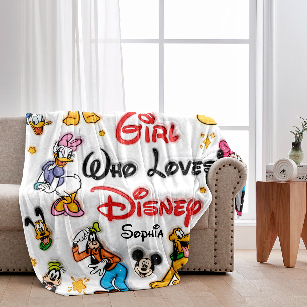 Just A Girl Living In Disney World - Personalized Mouse Blanket