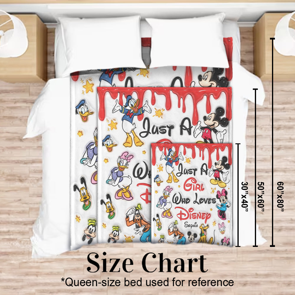 Just A Girl Living In Disney World - Personalized Mouse Blanket