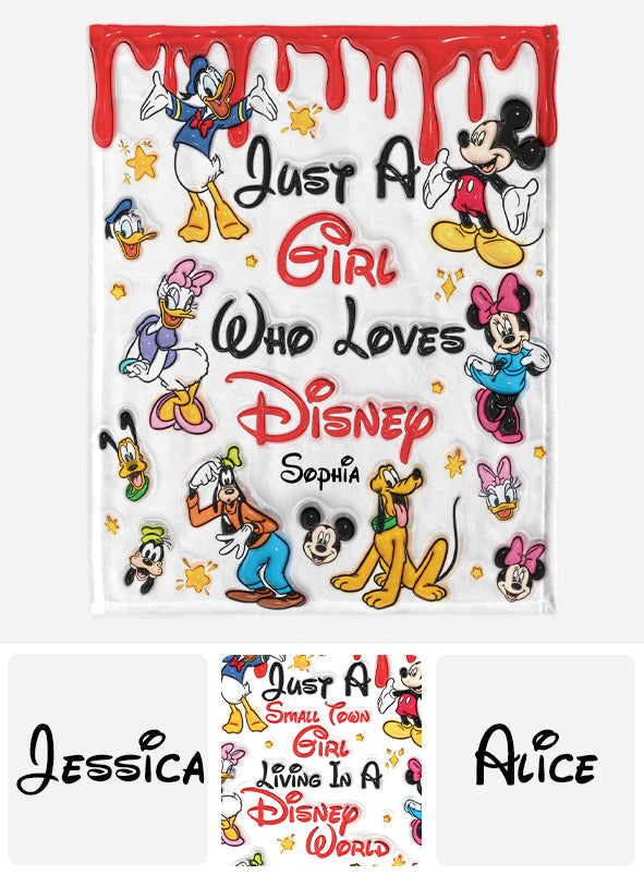 Just A Girl Living In Disney World - Personalized Mouse Blanket