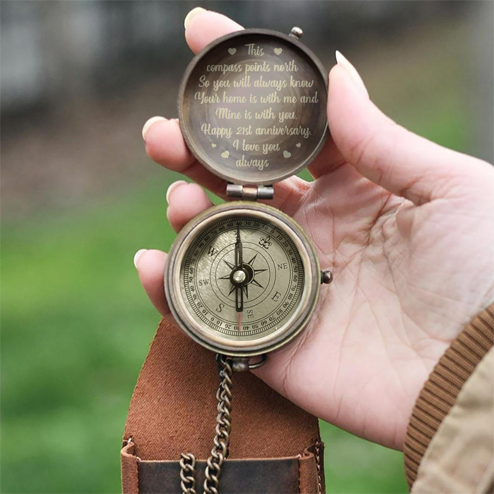 Your Home Is With Me And Mine Is With You - Personalized Couple Compass