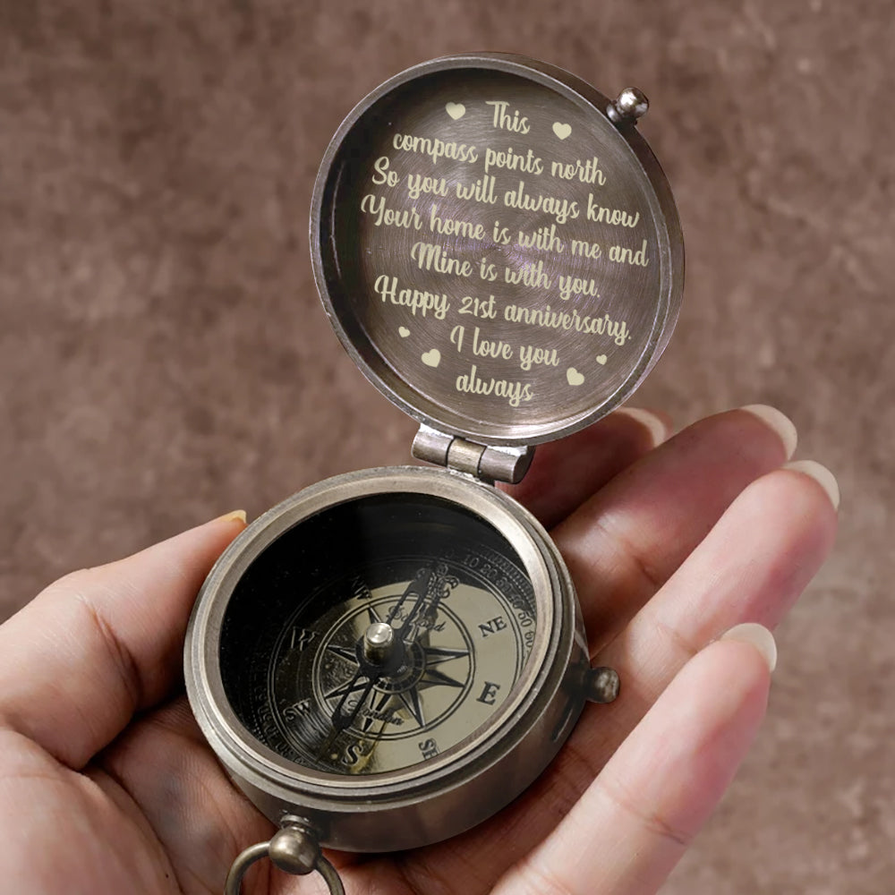 Your Home Is With Me And Mine Is With You - Personalized Couple Compass