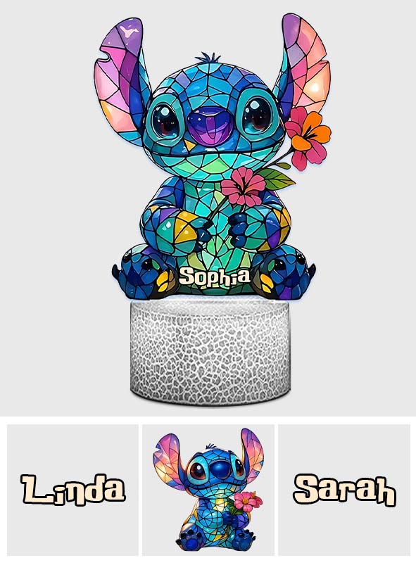 Ohana Means Family - Personalized Ohana Shaped Plaque Light Base