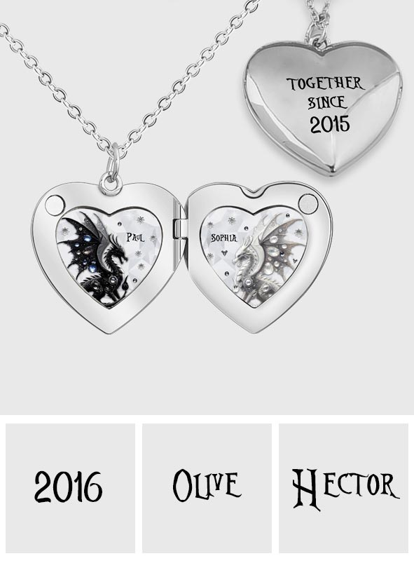 Together Since - Personalized Dragon Locket Pendant Necklace