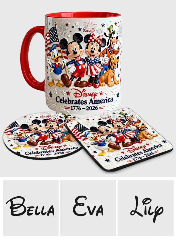 Celebrate USA’s 250th Anniversary - Personalized Mouse Accent Mug & Coaster