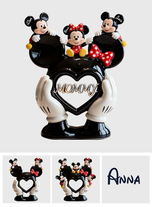 Mommy Mouse Love Heart - Personalized Mouse Custom Shaped Acrylic Plaque