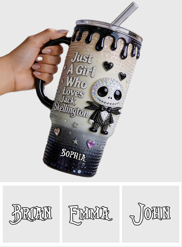 Just A Girl Who Loves Nightmare - Personalized Nightmare Tumbler With Handle