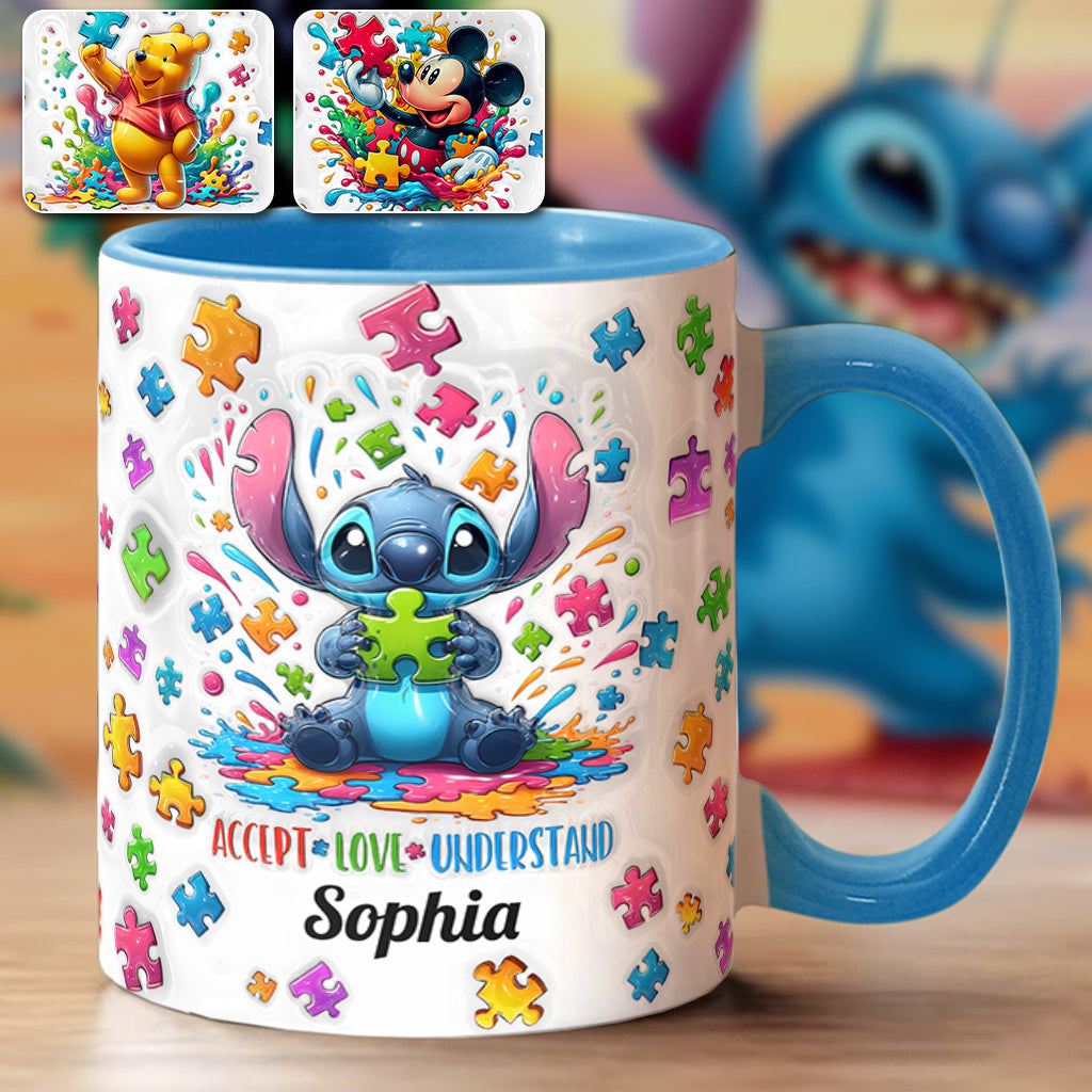 Accept Love Understand - Personalized Autism Awareness Accent Mug