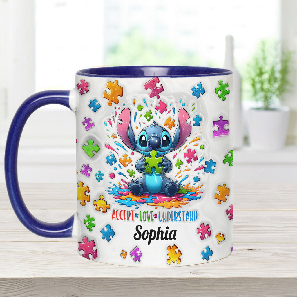 Accept Love Understand - Personalized Autism Awareness Accent Mug