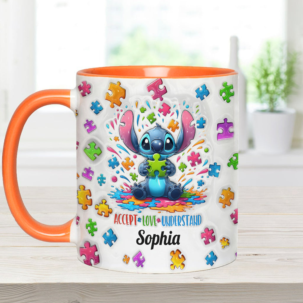 Accept Love Understand - Personalized Autism Awareness Accent Mug