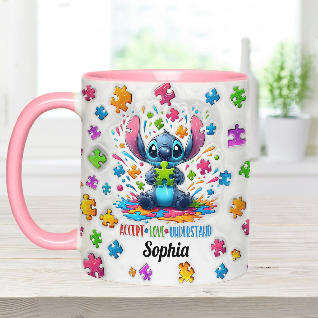 Accept Love Understand - Personalized Autism Awareness Accent Mug