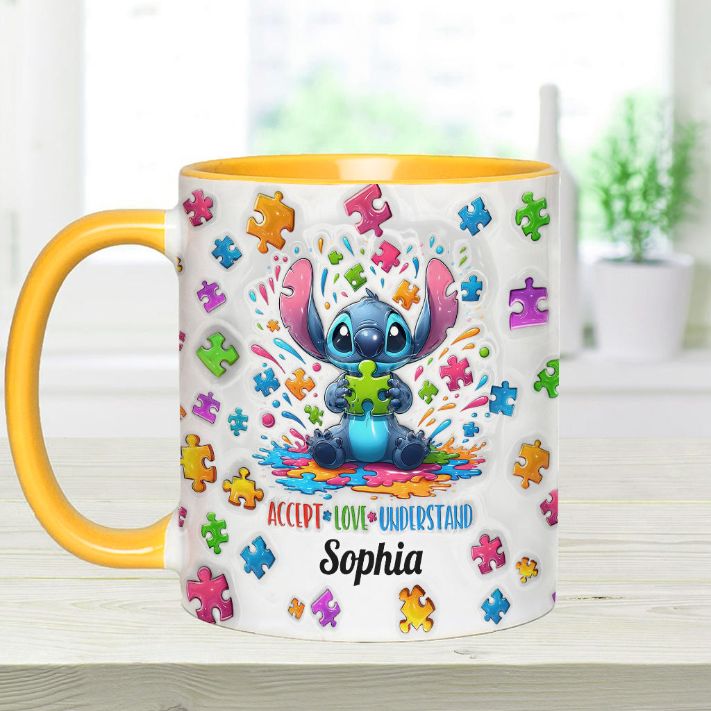 Accept Love Understand - Personalized Autism Awareness Accent Mug
