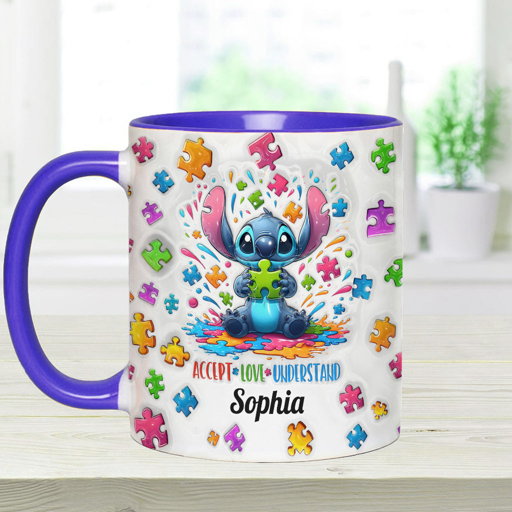 Accept Love Understand - Personalized Autism Awareness Accent Mug