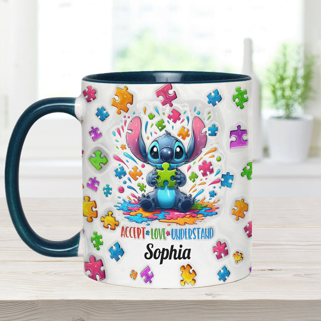 Accept Love Understand - Personalized Autism Awareness Accent Mug