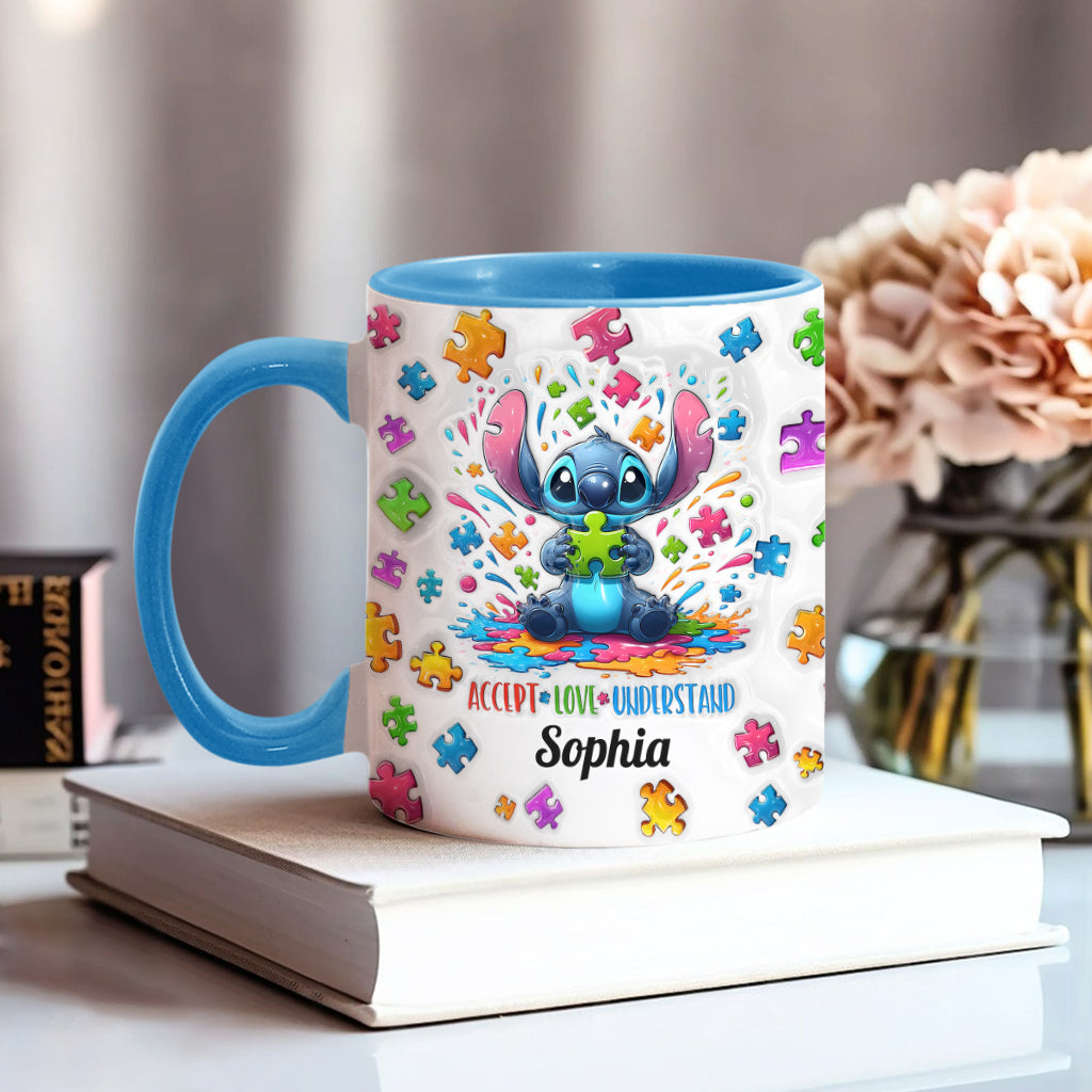 Accept Love Understand - Personalized Autism Awareness Accent Mug