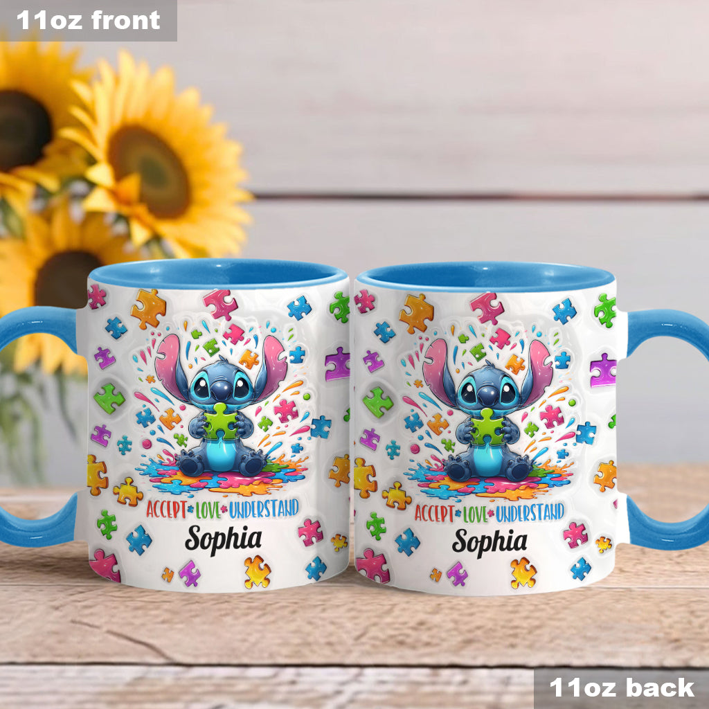 Accept Love Understand - Personalized Autism Awareness Accent Mug