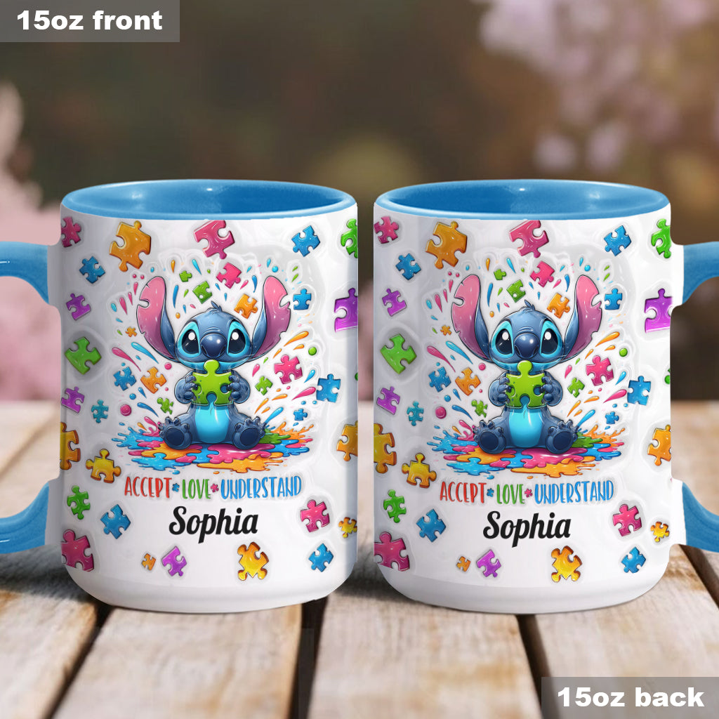 Accept Love Understand - Personalized Autism Awareness Accent Mug