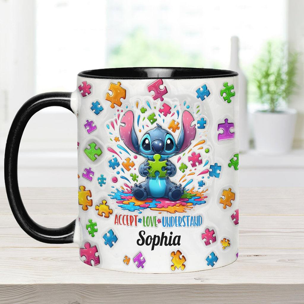 Accept Love Understand - Personalized Autism Awareness Accent Mug