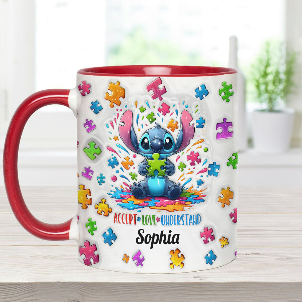 Accept Love Understand - Personalized Autism Awareness Accent Mug