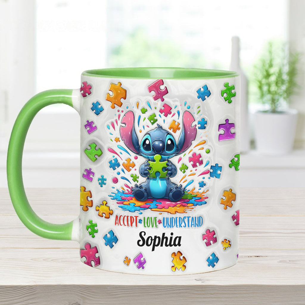 Accept Love Understand - Personalized Autism Awareness Accent Mug