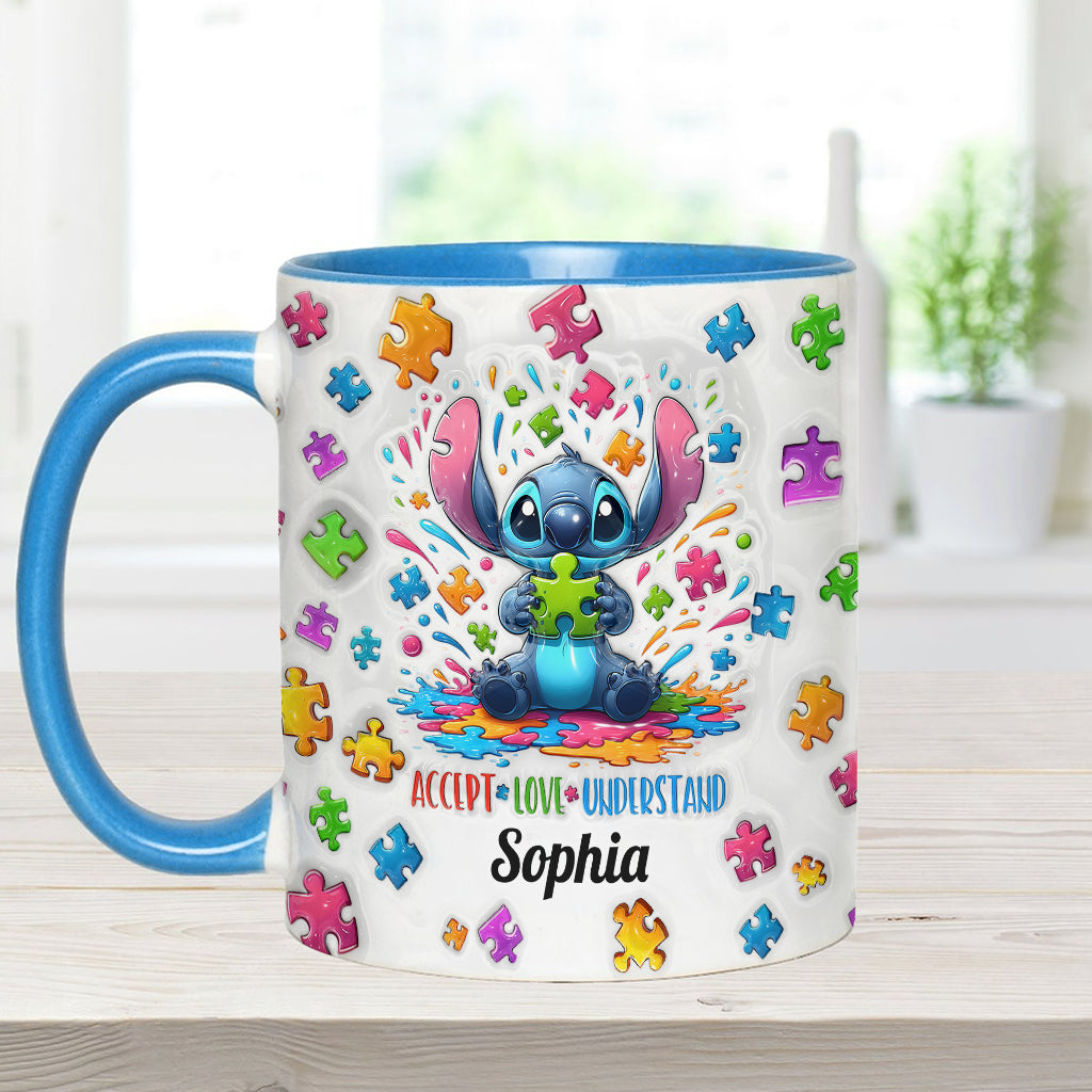 Accept Love Understand - Personalized Autism Awareness Accent Mug