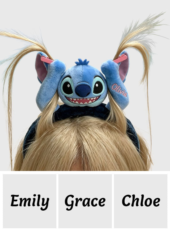 Funny Alien - Personalized Ohana Shaped Leather Headband