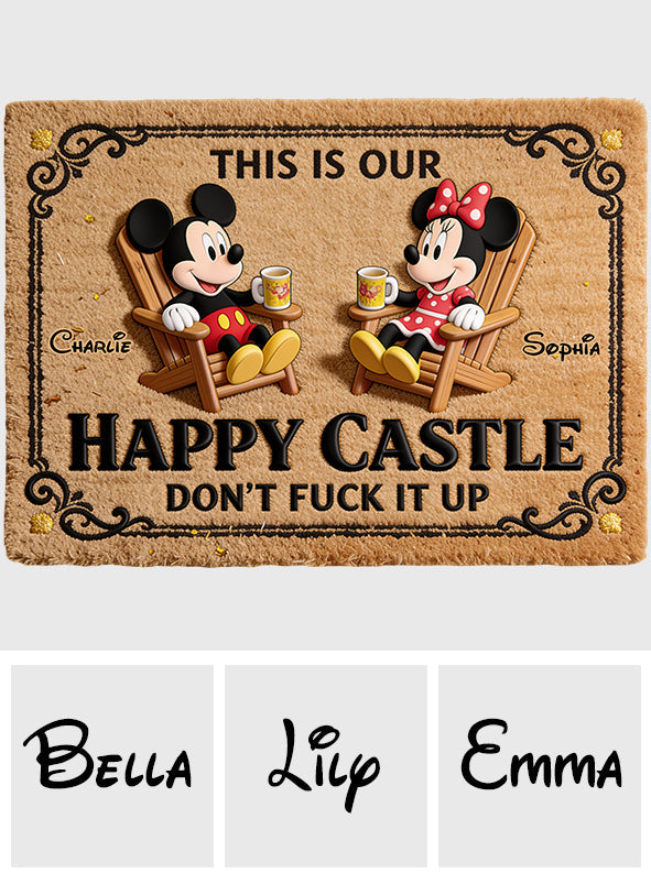 This Is Our Happy Castle - Personalized Mouse Non-Slip Tufted Rug