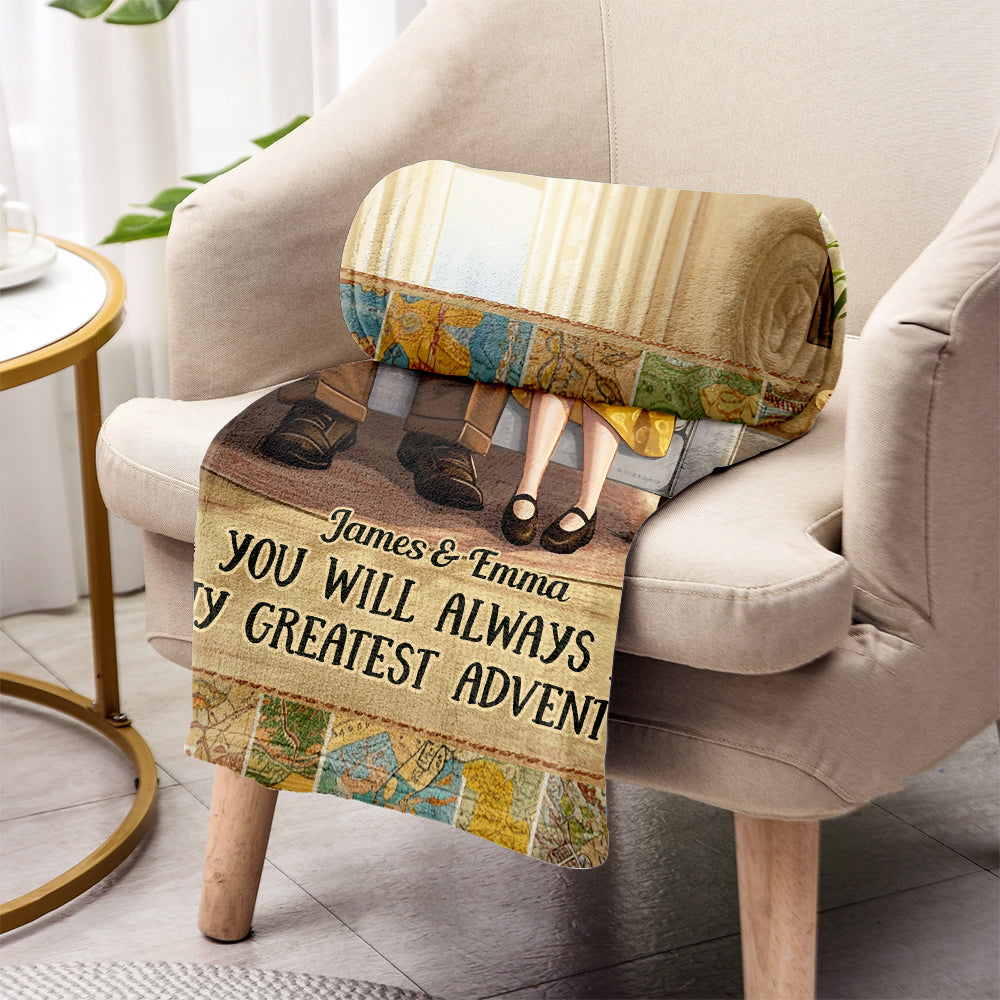 You Are My Greatest Adventure - Personalized Couple Blanket