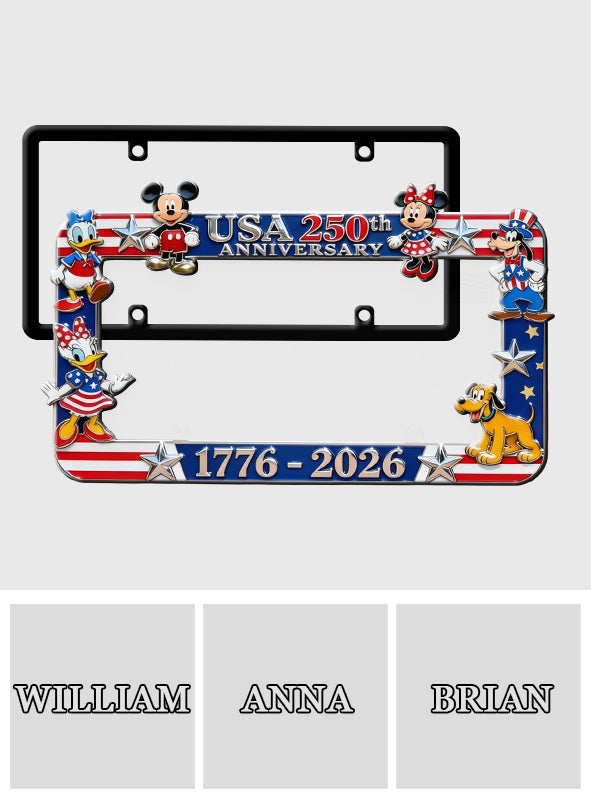 Mouse Patrotic America 250th Anniversary - Personalized Mouse License Plate Frames