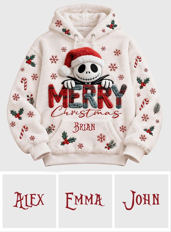 Merry Christmas - Personalized Nightmare Fleece Hoodie