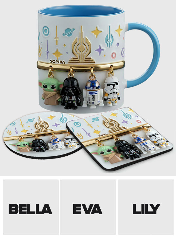 The Galaxy - Personalized The Force Accent Mug & Coaster