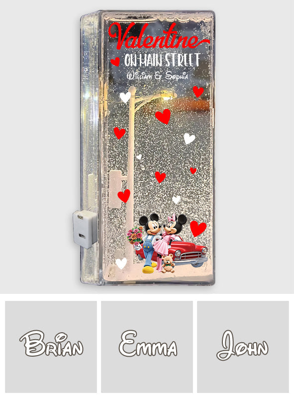 Valentine On Main Street - Personalized Mouse Snowflake Night Light
