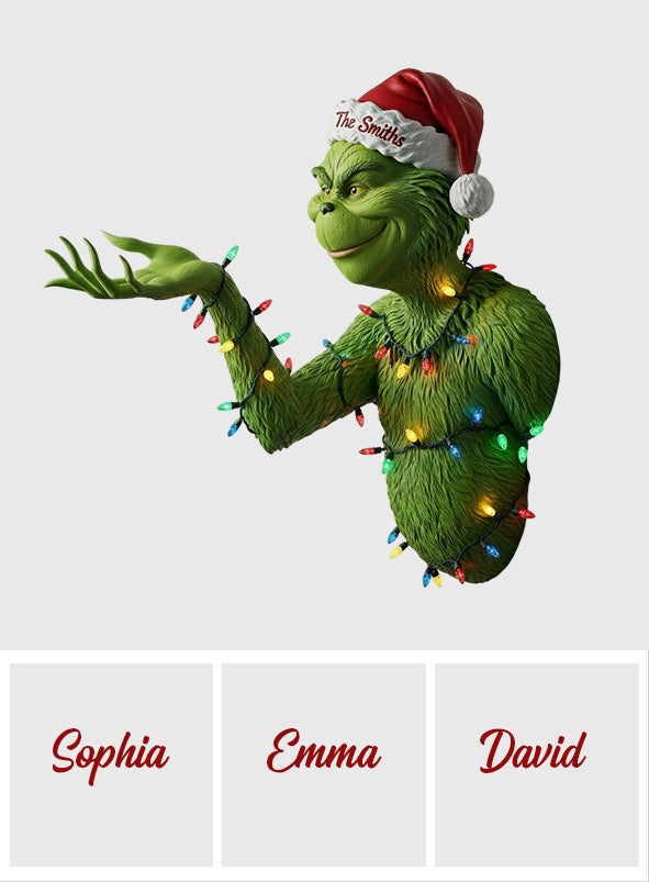 Merry Grinchmas - Personalized Stole Christmas Shaped Hanging Organizer