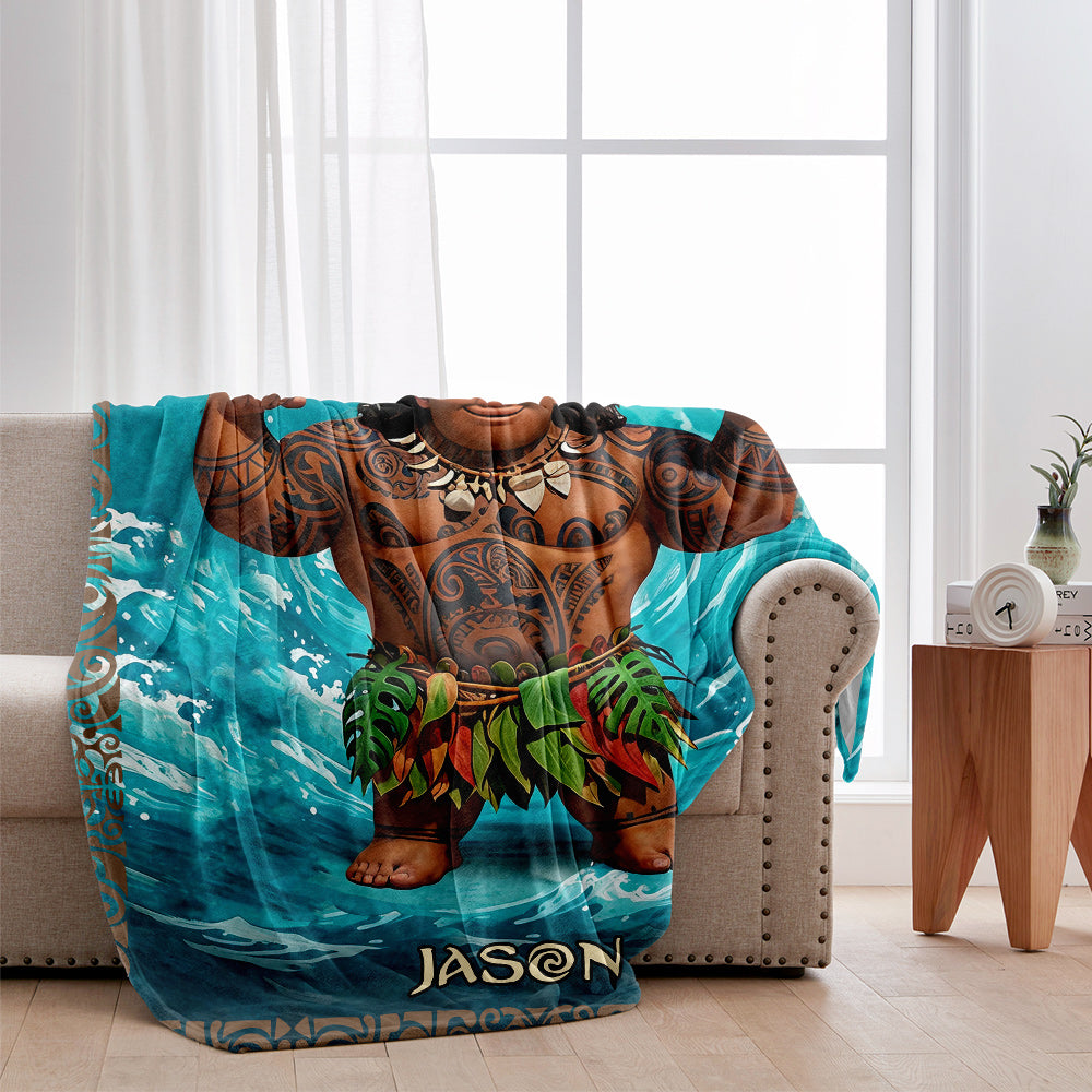 Just An Ordinary Demi-Dad - Personalized Hawaii Movie Blanket