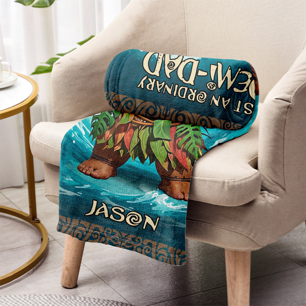 Just An Ordinary Demi-Dad - Personalized Hawaii Movie Blanket