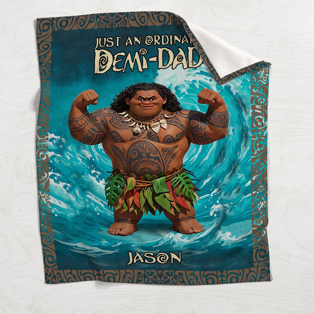 Just An Ordinary Demi-Dad - Personalized Hawaii Movie Blanket