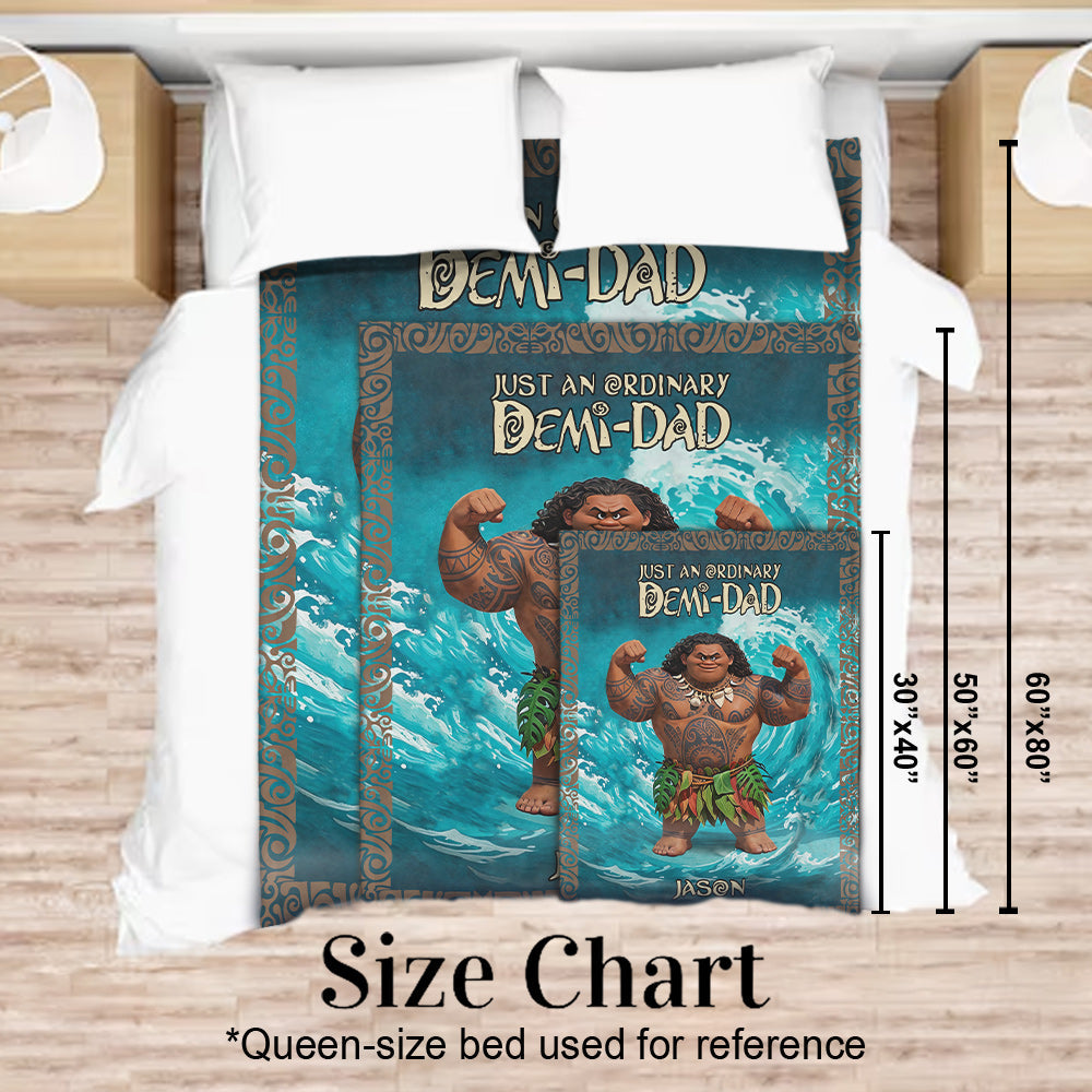Just An Ordinary Demi-Dad - Personalized Hawaii Movie Blanket