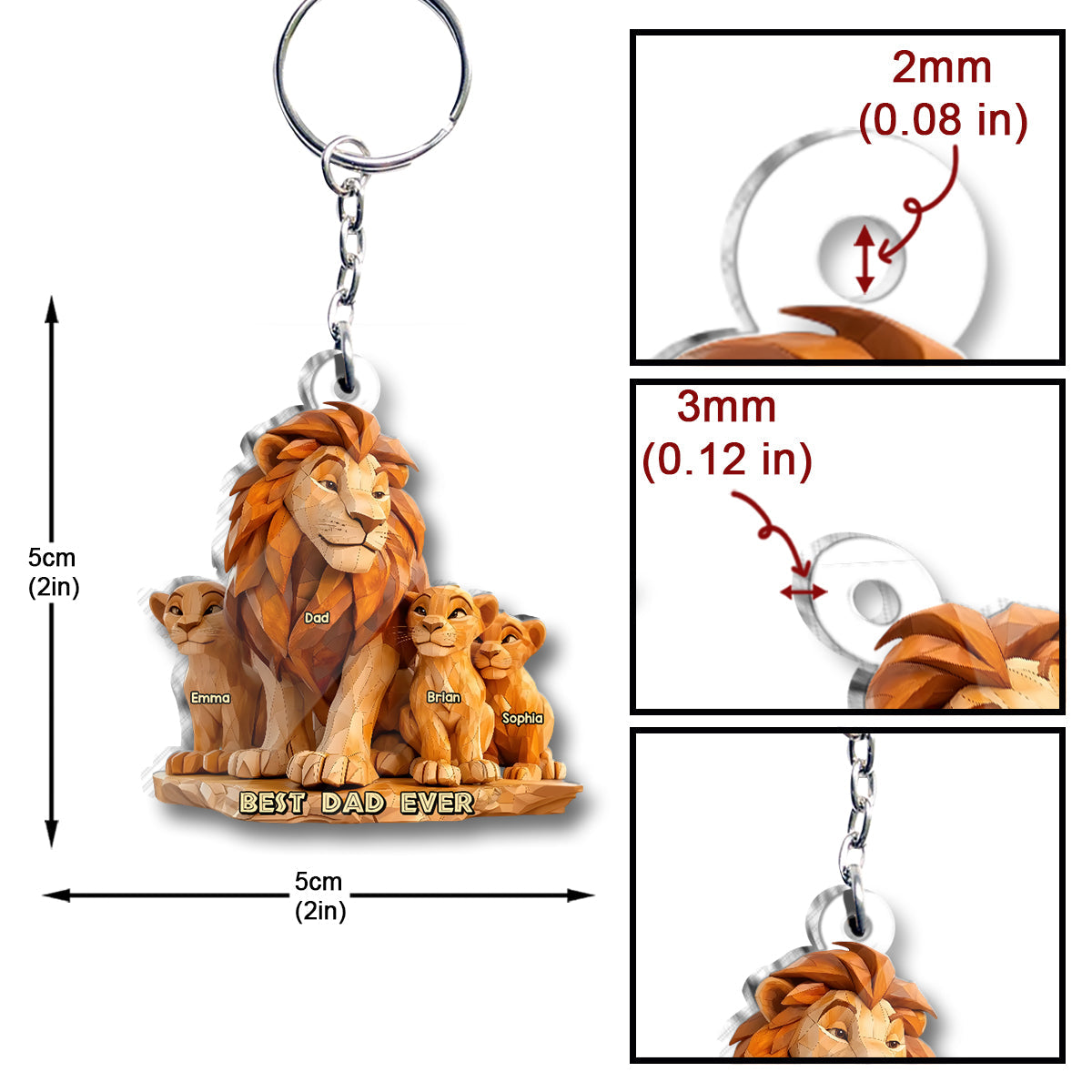 Best Dad Ever - Personalized Father Custom Shaped Keychain