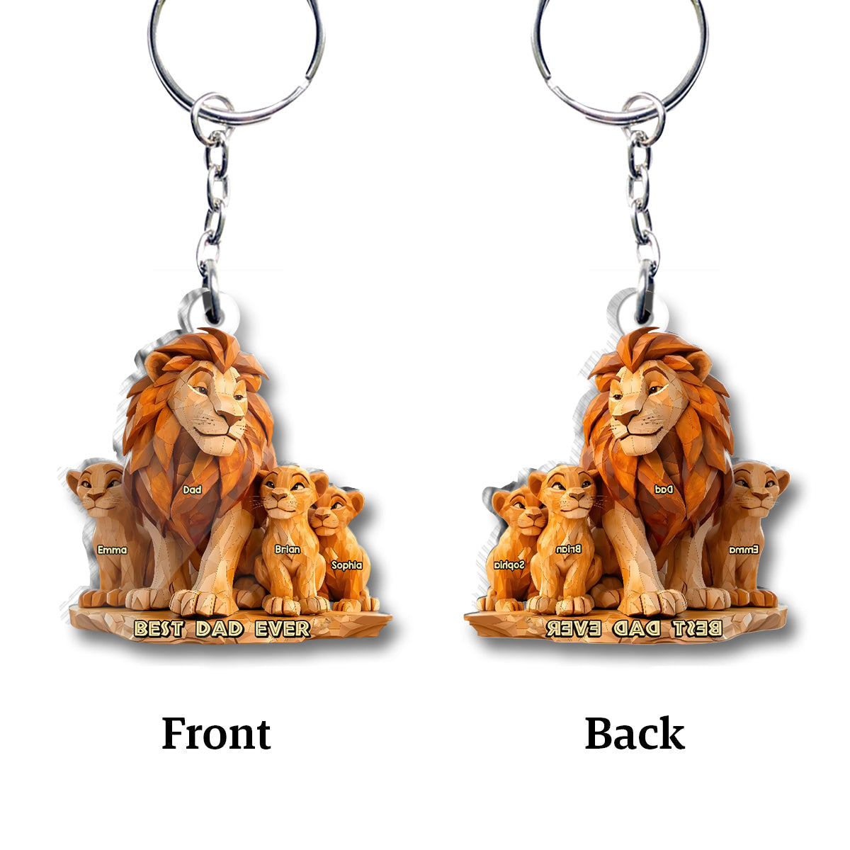 Best Dad Ever - Personalized Father Custom Shaped Keychain