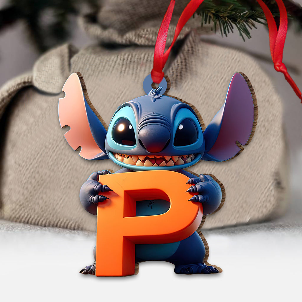Cute Stitch Letter - Personalized Ohana Ornament
