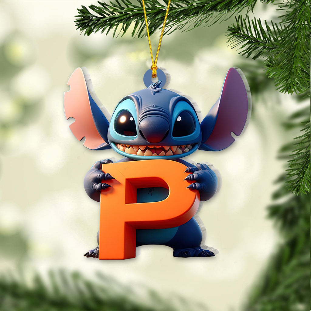 Cute Stitch Letter - Personalized Ohana Ornament